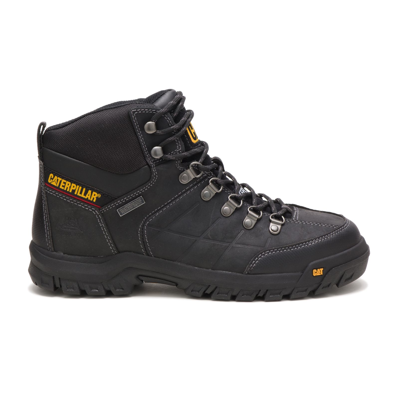 Caterpillar Work Boots Dubai - Caterpillar Threshold Waterproof Steel Toe Mens - Black LPFZYD301